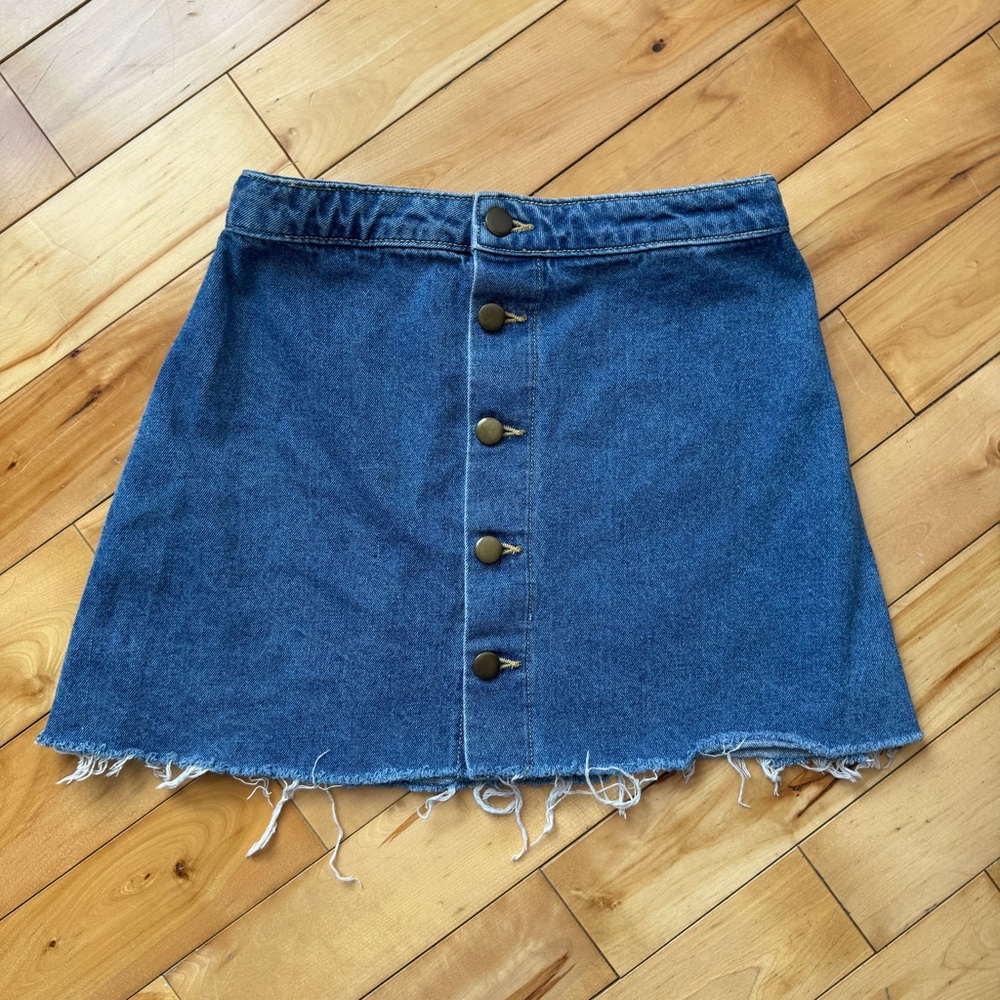 Denim Button-Up Skirt